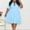 1-Light Blue, variant on Women Plus Size Shirt Dress Lapel V Neck Short Sleeve Button Down Dresses Casual Fashion Business Ruffled Hem Dress