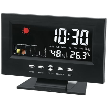 Unique Bargains Voice Activation Electric Alarm Clock Black 5.9L x 2.2W x 4.7H
