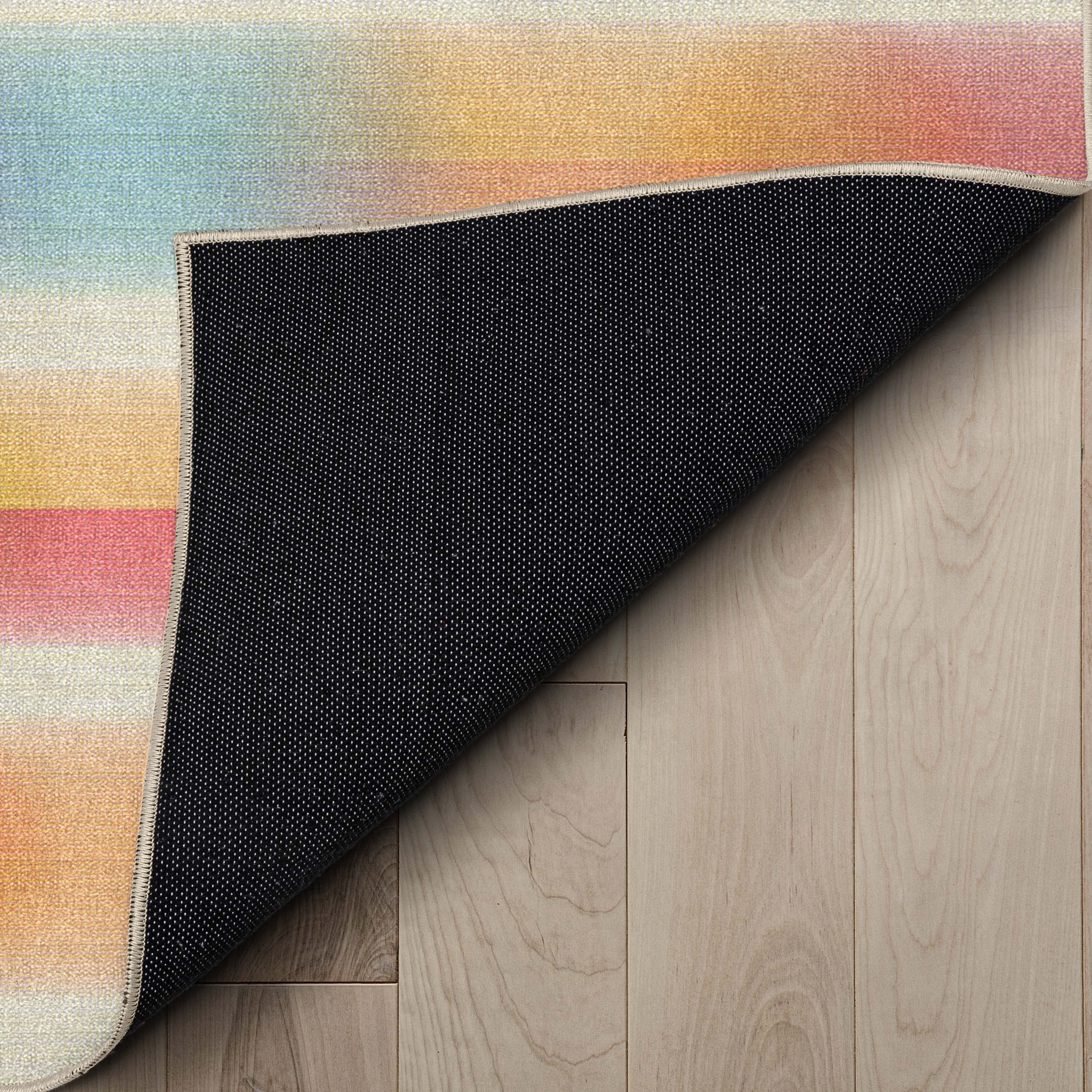 Well Woven Apollo Misty Stripes Modern Geometric Kids Multi Color Flat Pile Easy to Clean 7'10" x 9'10" Area Rug for Living Room Dining Room Bedroom and Kitchen