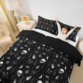 thumbnail image 3 of Homewish Vintage Gothic Skull Twin Duvet Cover for Kids, Halloween Palm Moon Star Twin Bedding, Black Reversible, 2 Pieces, 1 Duvet Cover and 1 Pillowcase, 3 of 6