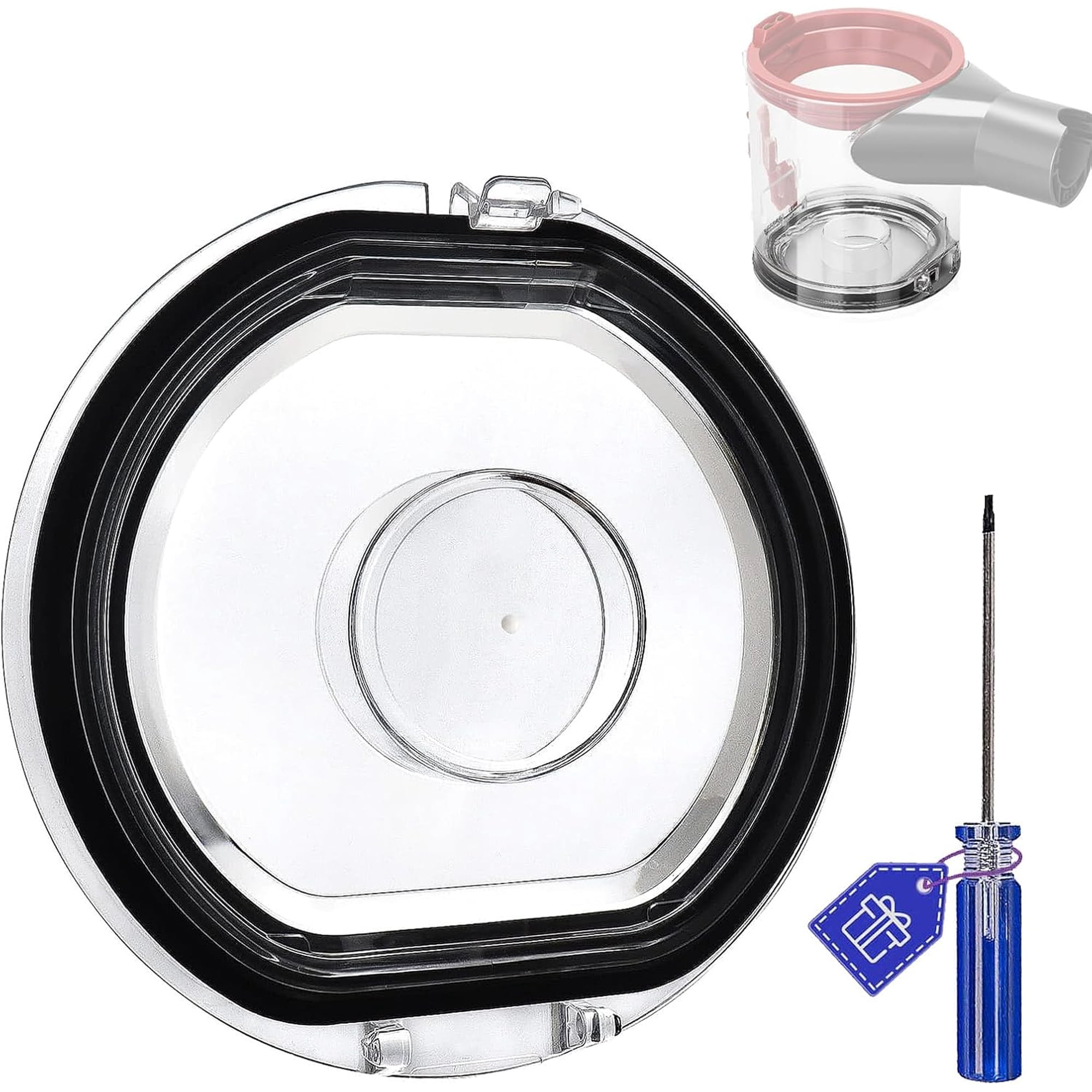 for Dy*son V7 V8 Cordless Vacuum Cleaner, Dy*son v8 Parts SV10 SV11 Dust Bin Lid Replacement , Dust Bin Door Parts Dirt Cup Lid Bucket Cover with Sealing Ring,Restores Suction Power