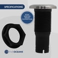 thumbnail image 3 of Five Oceans Black Straight Thru-Hull Connection for Hose, 1" (Pair) FO2996-M2, 3 of 8
