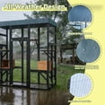 thumbnail image 4 of Kosynda Large Catio Outdoor Cat Enclosure with 5 Platforms, 2 Napping Houses, Wooden Cat House Kitty Cage with Weatherproof Roof for Multiple Cats, Black, 4 of 11