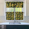thumbnail image 3 of Wildflower Farmhouse Curtains 24 Inch - 3 Panel Rustic Boho Set with Vintage Floral Print, Country Kitchen Drapes, 3 of 5