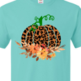 thumbnail image 4 of Inktastic Cheetah Print Pretty Pumpkin with Fall Leaves T-Shirt, 4 of 5