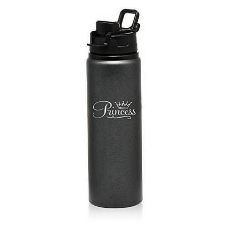 

MIP Brand 25 oz Aluminum Sports Water Travel Bottle Princess Fancy (Charcoal)