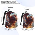 thumbnail image 2 of Fotbe Ferocious Dragon Fury Printed Canvas Daypack - Stylish and Durable Vintage Compact Backpack - Class, Work, Travel, or Laptop Bookbag,Organized Compartments-Small, 2 of 5