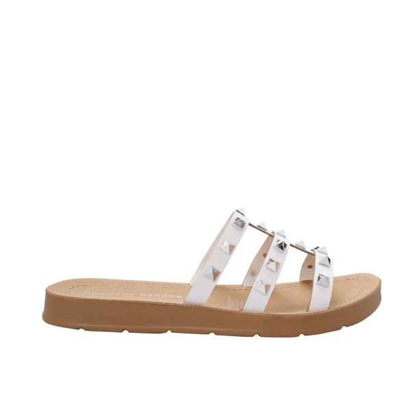 Sandalias Mariel color blanco con estoperoles 25.0 Dorothy Gaynor Sandalias Mariel color blanco con estoperoles 25.0
