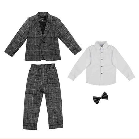 

JHLZHS Festival Outfit Kids Toddler Baby Boys Spring Autumn Plaid Long Sleeve Shirt Pants Coat Bow Tie Outfits 4Pc Suit Clothes Plus Size Outfits 2 Piece White Baby Bodysuit Dress White