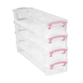 thumbnail image 4 of predolo 4-Piece Storage Box Set: Transparent Design, Stackable, Lockable, Multi-purpose, Pink, 4 of 8