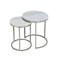 thumbnail image 3 of ACME Zaidee Metal Nesting Table Set with Marble Top in Nickel (Set of 2), 3 of 5