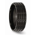 thumbnail image 4 of Stainless Steel Brushed Black Ip-Plated 8mm Grooved Band (Size 11.5) Made In China sr153-11.5, 4 of 4