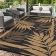 thumbnail image 4 of Modern Outdoor Rug, Waterproof Outdoor Area Rugs, Reversible Plastic Straw Carpet for Deck, Porch Picnic, Balcony, Beach, Black & Brown, 8*10 ft, 4 of 7