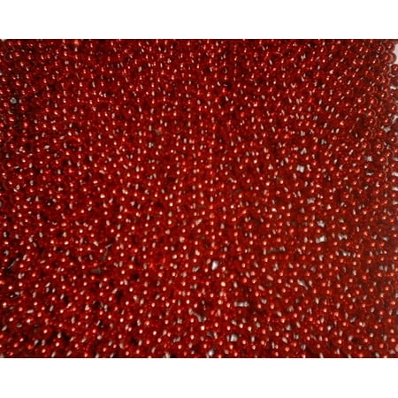 72 Red Mardi Gras Gra Beads Necklaces Party Favors 6 Dozen