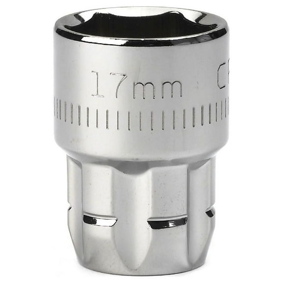 Craftsman Max Axess Socket 17 mm 6 pt. 3/8 in. Drive Sockets Wrench Standard Metric Alloy Steel Mechanics Kit Hand Tool Accessory 39040
