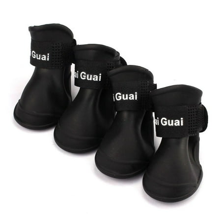 - Dog Candy Colors Boots Waterproof Rubber Pet Rain Shoes Booties