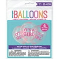 thumbnail image 2 of Ballons en latex transparents de 30 cm pour fille, avec confettis roses (lot de 6), 2 of 3