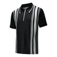 thumbnail image 5 of Floenr Mens T Shirts,Mens Colorblock Stitching Lapel Button Up Short Sleeve Shirts, 5 of 5