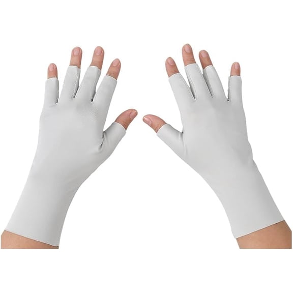 1pair Polyester Fingerless Gloves Sun Protection Gloves Gainsboro 213x128x2mm