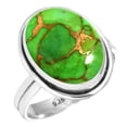 thumbnail image 1 of 925 Sterling Silver Ring For Women - Teens Copper Green Turquoise Gemstone Silver Ring Size 9 Boho Silver Ring Size 9 Thanksgiving Gift For Sister 925 Silver Gemstone Jewelry, 1 of 6
