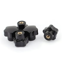 Black M5 Female Threaded Plastic Star Head Screw on Clamping Knob Handle 5pcs