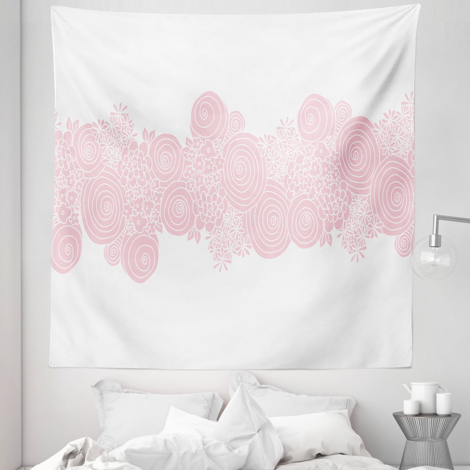 Pastel Tapestry, Spring Themed Whirlpool Swirling Circles and Flower ...