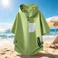 thumbnail image 2 of hotojiny Men's UPF50+ Full Zip Jacket Short Sleeve Sun Protection Quick Dry Rash Guard Athletic Hooded T-Shirt for Fishing Beach, 2 of 6