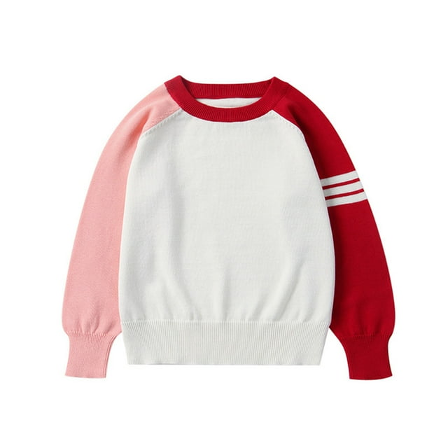 Chandail Garçon Couleur Tricot chandail Décontracté Manches Longues Col Rond Haut Doux Confortable Usage Quotidien Coupe Ample Chaud Hiver Tout-Petit Enfants