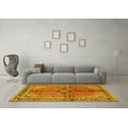 thumbnail image 3 of Ahgly Company Machine Washable Indoor Square Medallion Yellow Traditional Area Rugs, 7' Square, 3 of 4