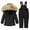 27 Black, variant on Toddler Snow Pants and Hooded Warm Puffer Jackets Snowsuit Set for Boys Girls Solid Windproof Waterproof Ski Suits for Baby