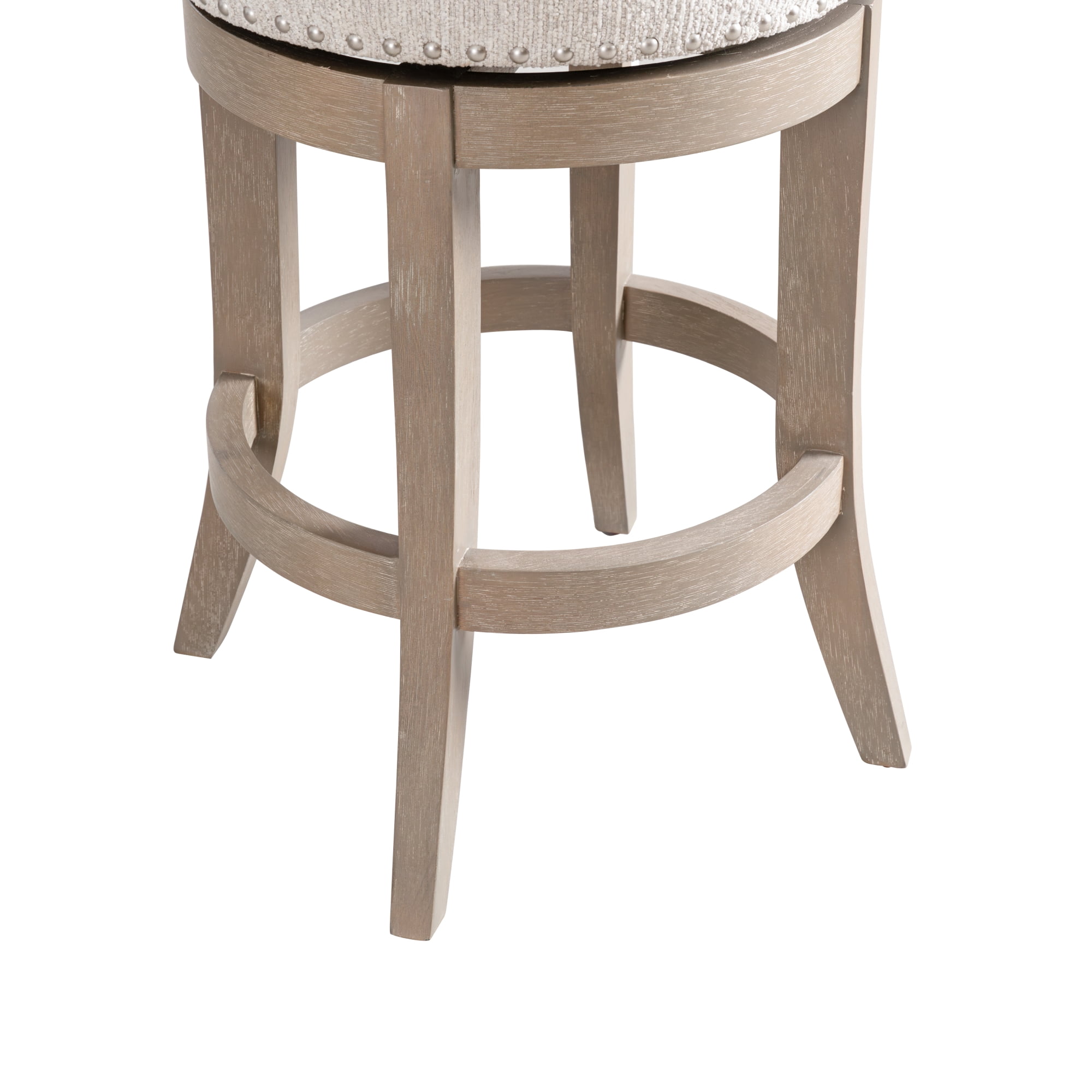 Mystic Solid Wood Upholstered 26" Counter Height Swivel Barstool with Ancient Stone Fabric Seat - Set of 3