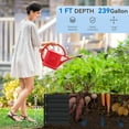 thumbnail image 6 of Dextrus Large Outdoor Raised Garden Bed Kit, Metal Planter Box for Plants, Vegetables, and Flowers, Includes 2 Gloves, Ground Nails, Support Rod, and Secure Edge Curling Design-8x4x1ft,Black, 6 of 7