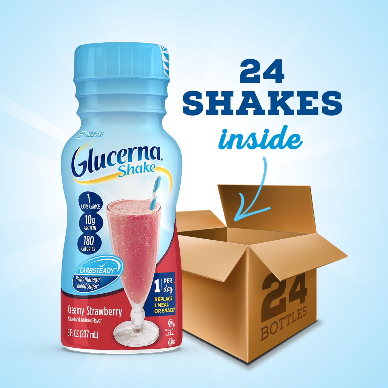 Glucerna Nutritional Shake Delicious Strawberry Help Manage Blood Sugar