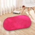 thumbnail image 4 of Denhf Fluffy Rug for Bedroom, Ultra Soft Washable Shaggy Oval Rug, Cozy Plush Area Rug for Home Living Room Kids Bedroom Nursery Dorm Decor, Cute Fuzzy Bedside Carpet, 23.6" x 15.8", Hot Pink, 4 of 5