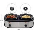 thumbnail image 6 of OVENTE Double Slow Cooker, Buffet Server and Warmer with Two 1.5Qt Removable Ceramic Pot, Adjustable Temperature Control and Tempered Glass Lid for Parties, Gatherings and Holidays, Silver SLO215BR, 6 of 10