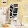 thumbnail image 4 of Infans Kids Vanity Set Princess Makeup Dressing Table & Chair Set w/ Jewelry Armoire, 4 of 7