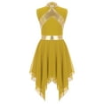 thumbnail image 5 of iiniim Kids Girls Dance Contrast Color Sleeveless High Low Dress Dancewear Yellow 14, 5 of 7