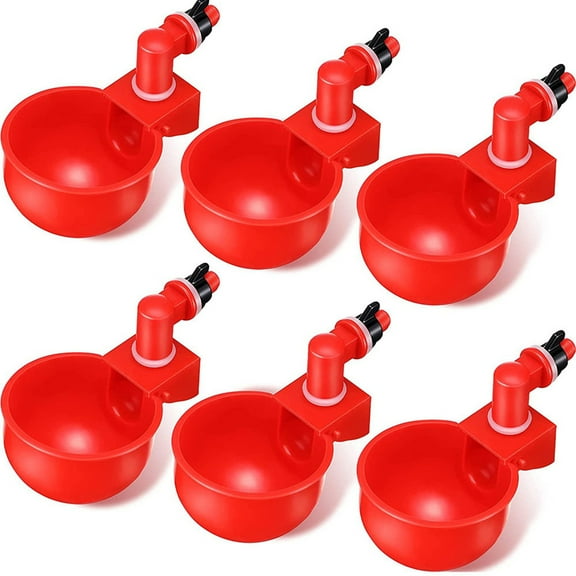 Walbest Chicken Duck Water Cups, Chicken Water Feeder, Thread Automatic Filling Waterer Poultry Drinking Bowl Chicken Feeder Cup, for Chicken Duck Turkey Rabbit