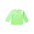 thumbnail image 3 of Jowowha Little Girls Boys Shiny Metallic Long Sleeve Loose T-Shirts Performance Party Dance Top Green 120, 3 of 7