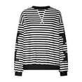 thumbnail image 4 of Lenpel Women's Striped Sweatshirts Oversized Long Sleeve Crew Neck Graphic Pullover Tops Fashion Fall Outfits, 4 of 7