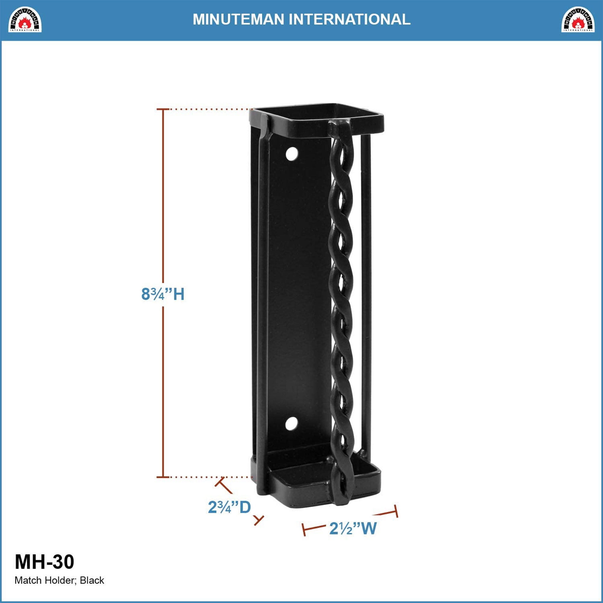 Minuteman International Black Rectangular Indoor or Outdoor