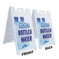 thumbnail image 2 of A-frame Sidewalk Ice Cold Bottled Water 24" x 36" Double Sided A-Frame Sidewalk Sign, Includes 2 Installed Vinyl Decals | Foldable Portable White Signicade Sandwich Board Signs, 2 of 5