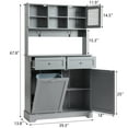 thumbnail image 5 of KIGOTY Kitchen Pantry Storage Cabinet, Double Tilt Out Trash Cabinets Freestanding Storage Cabinets, 2 Drawers and 1 Tilt Out Trash Cabinet, Kitchen, Dinning Room, Living Room, Grey, 5 of 7