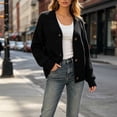 thumbnail image 2 of akafmk Cardigan Sweaters for Women Cable Knit Button Up Cardigan Long Sleeve Sweater Top Solid Color Fall Outfits, Size M, 2 of 6