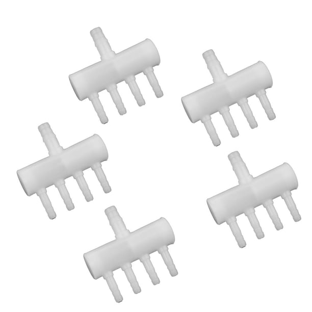 5 piezas de plástico para acuario, bomba de flujo de aire de 4/6/8 vías, válvula de Control divisor de tubería, color blanco 4 maneras Yuyangstore Distribuidor de aire para acuarios