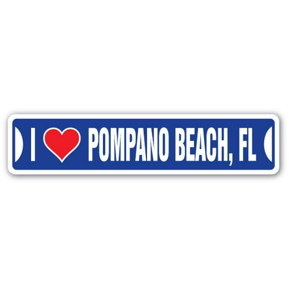 SignMission SSIL-Pompano Beach Fl Street Sign - I Love Pompano Beach, Florida