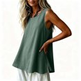 thumbnail image 5 of IUYRTFE Women Round Neck Sleeveless Tank Top with Side Slits Loose Fit Casual Summer Blouse, 5 of 7