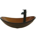 thumbnail image 2 of Novatto Babbuccia NSFC-324T136ORB Oval Clear Tea Brown Vessel Bathroom Combo Set, 2 of 5