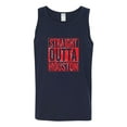 thumbnail image 2 of Straight Outta Houston HOU Fan | Fantasy Football | Mens Sports Graphic Tank Top, Navy, Large, 2 of 4