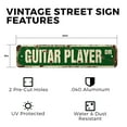 thumbnail image 2 of GUITAR PLAYER Vintage Style Rustic Street Sign – Band Case Pick Rock Roll Retro Decorative Wall Sign for Home, Bar, Garage, or Outdoor Use | 6" X 24" Aluminum Metal Road Sign, 2 of 6